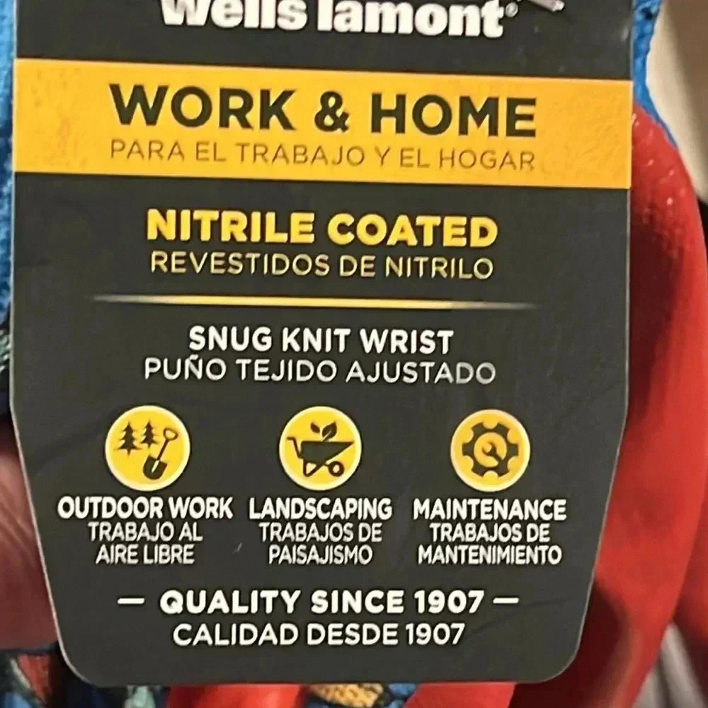 Wells‎ Lamont Work & Home Nitrile coated gloves Adult M Youth OS work & home NWT